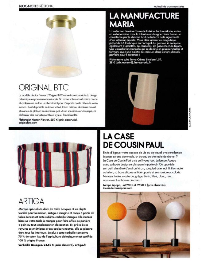 Article Elle Décoration Janvier 2024